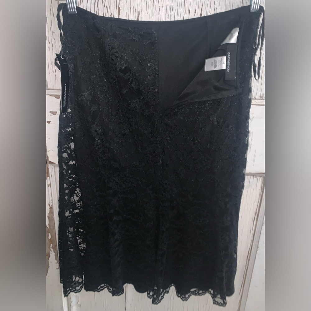 JONES NY Black Lace Overlay MIDI Skirt-NWT - Picture 6 of 6